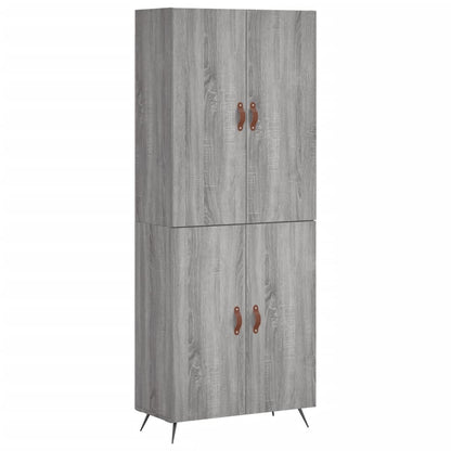 Hoge Kast 69,5X34X180 Cm Bewerkt Hout Eikenkleurig Grijs sonoma