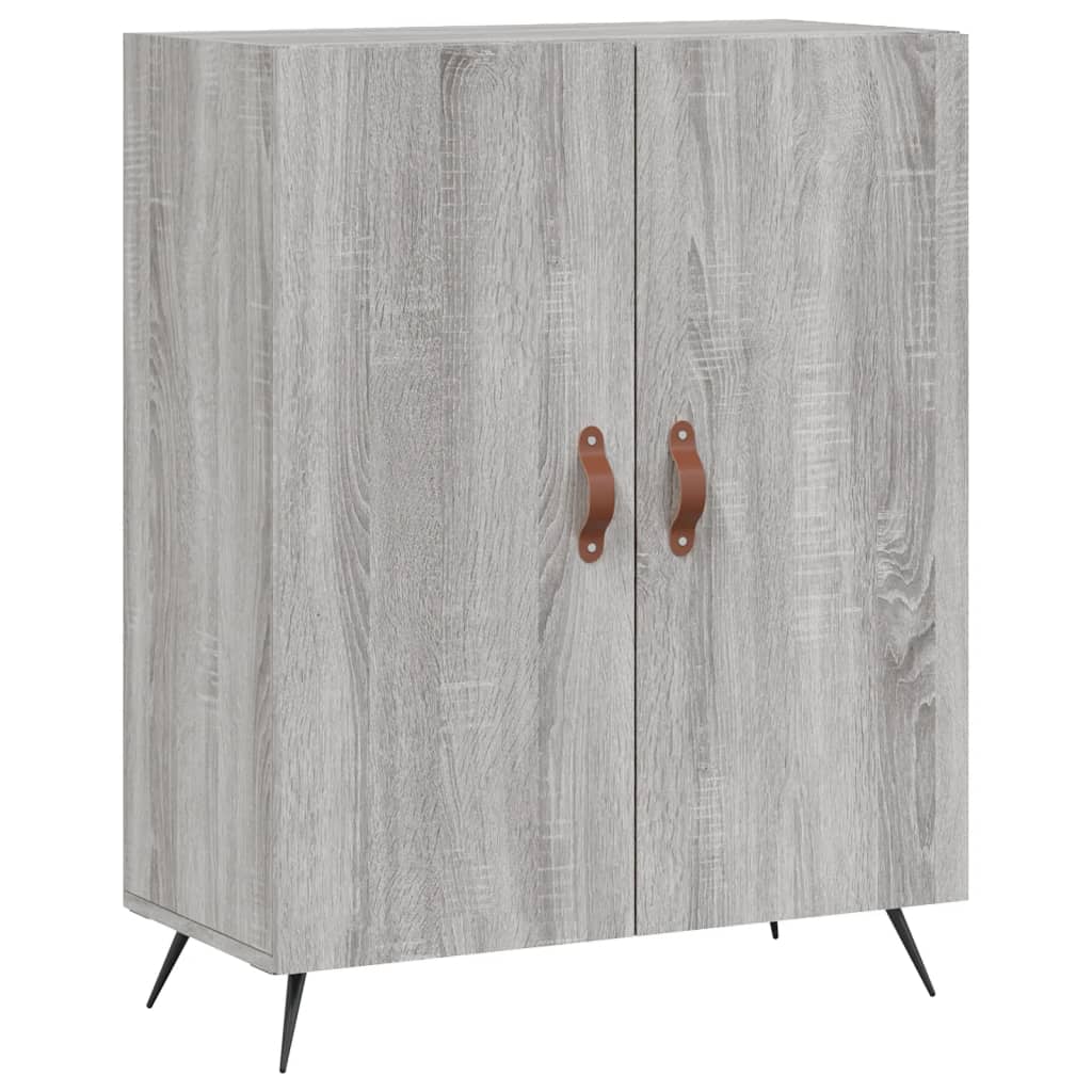 Hoge Kast 69,5X34X180 Cm Bewerkt Hout Eikenkleurig Grijs sonoma