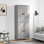 Hoge kast 69,5x34x180 cm bewerkt hout grijs