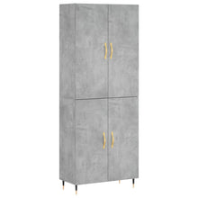 Hoge Kast 69,5X34X180 Cm Bewerkt Hout Betongrijs
