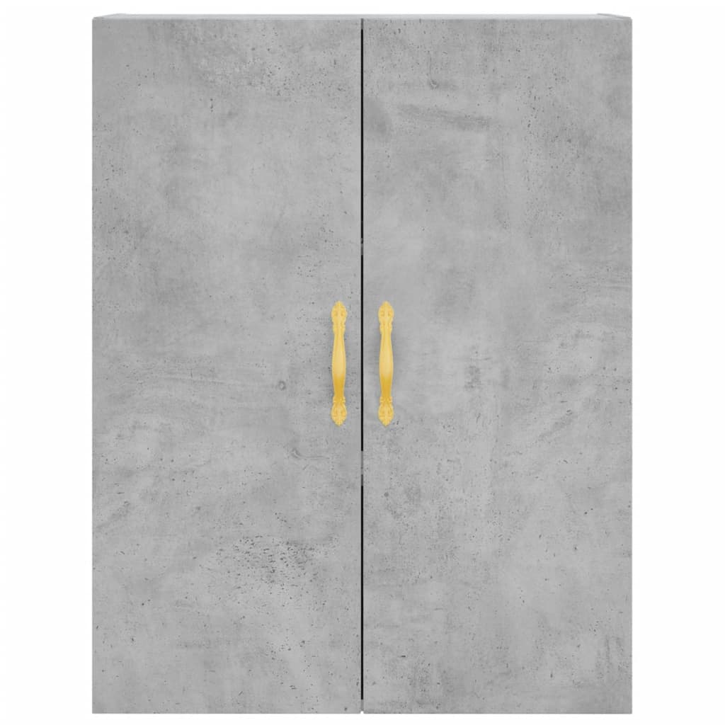 Hoge Kast 69,5X34X180 Cm Bewerkt Hout Betongrijs