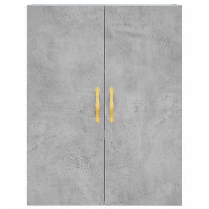 Hoge Kast 69,5X34X180 Cm Bewerkt Hout Betongrijs
