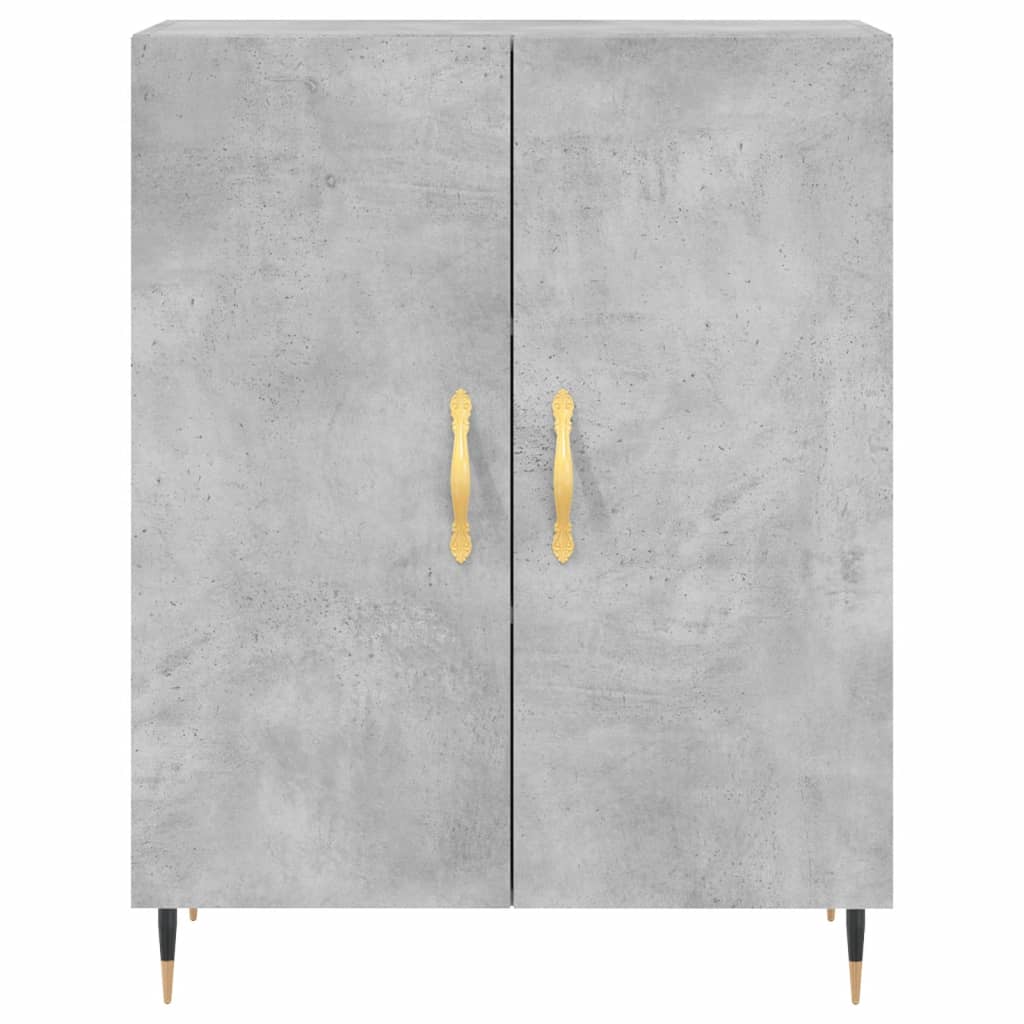 Hoge Kast 69,5X34X180 Cm Bewerkt Hout Betongrijs