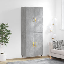 Hoge Kast 69,5X34X180 Cm Bewerkt Hout Betongrijs