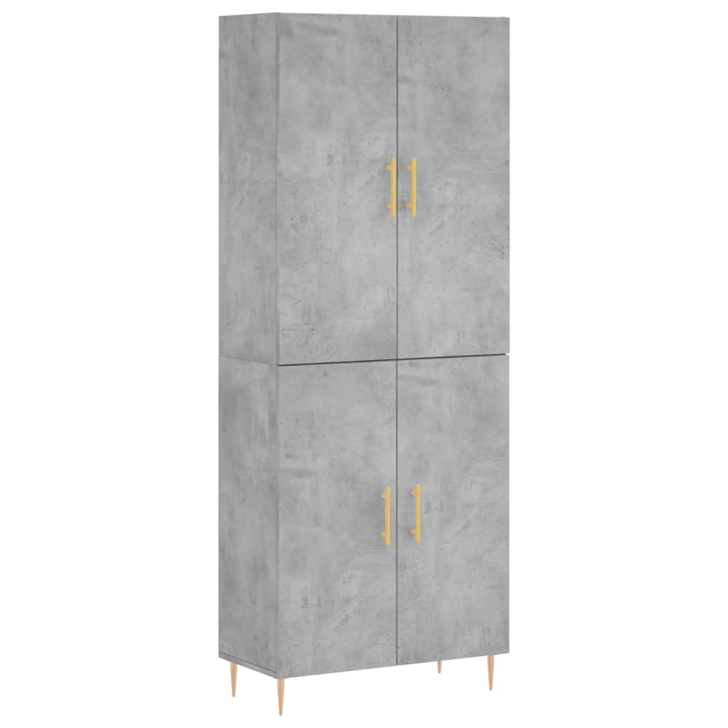 Hoge Kast 69,5X34X180 Cm Bewerkt Hout Betongrijs