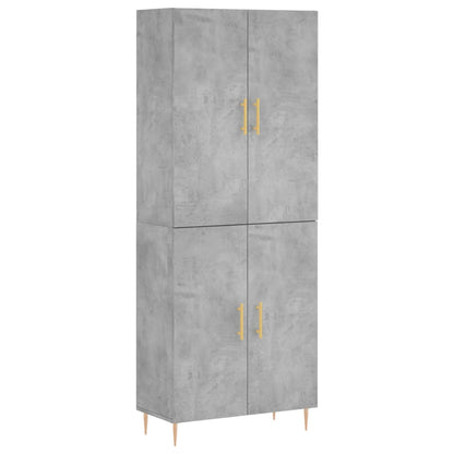 Hoge Kast 69,5X34X180 Cm Bewerkt Hout Betongrijs