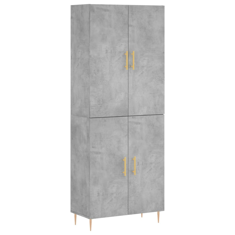 Hoge Kast 69,5X34X180 Cm Bewerkt Hout Betongrijs