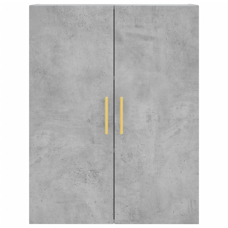 Hoge Kast 69,5X34X180 Cm Bewerkt Hout Betongrijs