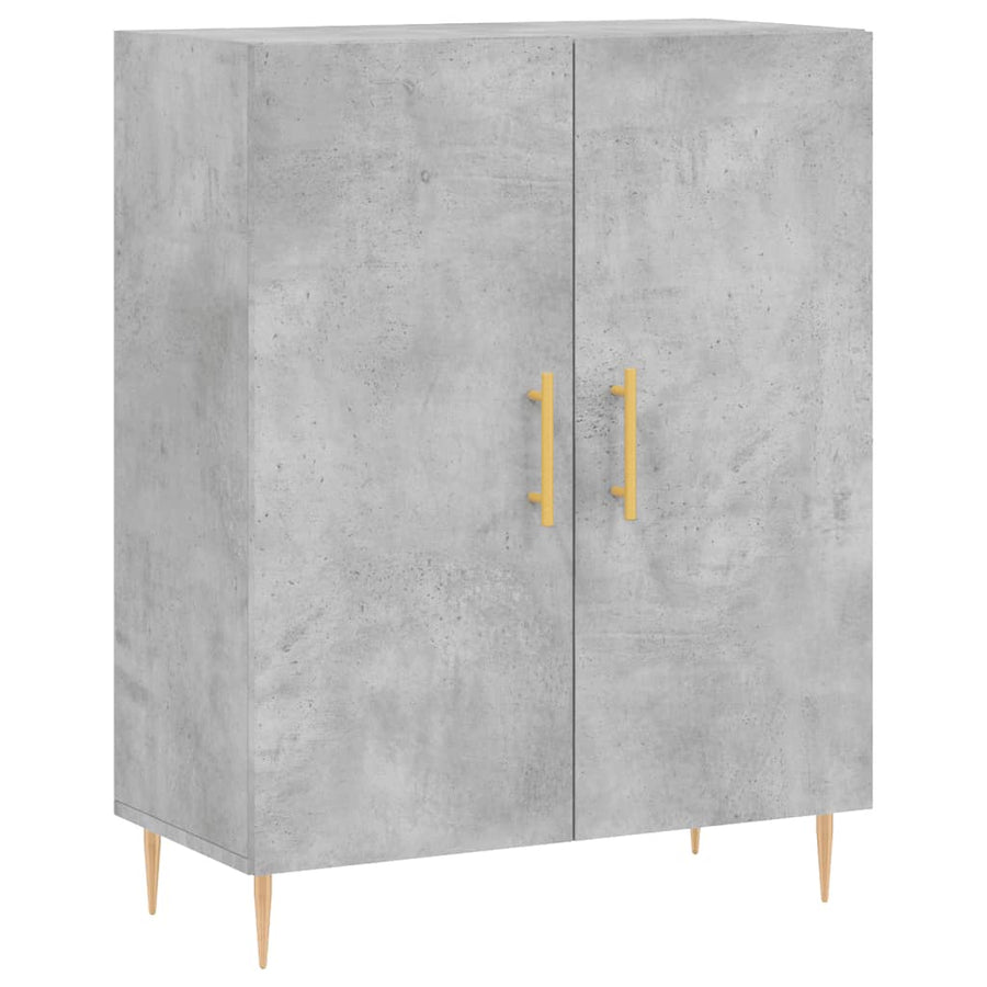 Hoge Kast 69,5X34X180 Cm Bewerkt Hout Betongrijs