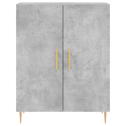 Hoge Kast 69,5X34X180 Cm Bewerkt Hout Betongrijs