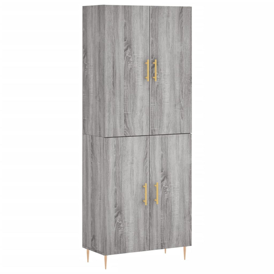 Hoge Kast 69,5X34X180 Cm Bewerkt Hout Grijs Sonoma Eikenkleurig