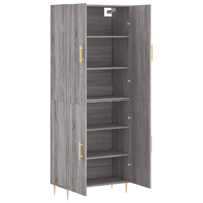 Hoge Kast 69,5X34X180 Cm Bewerkt Hout Grijs Sonoma Eikenkleurig