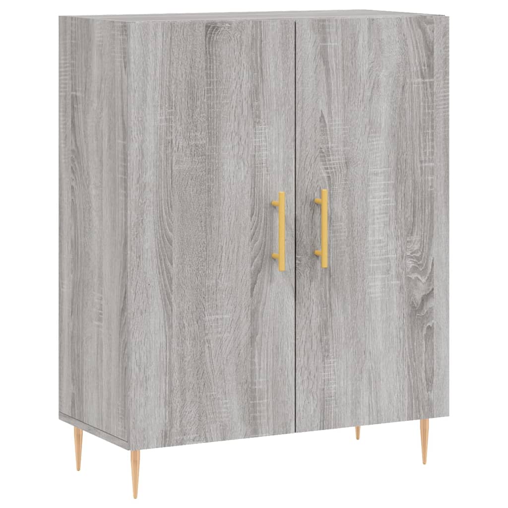 Hoge Kast 69,5X34X180 Cm Bewerkt Hout Grijs Sonoma Eikenkleurig
