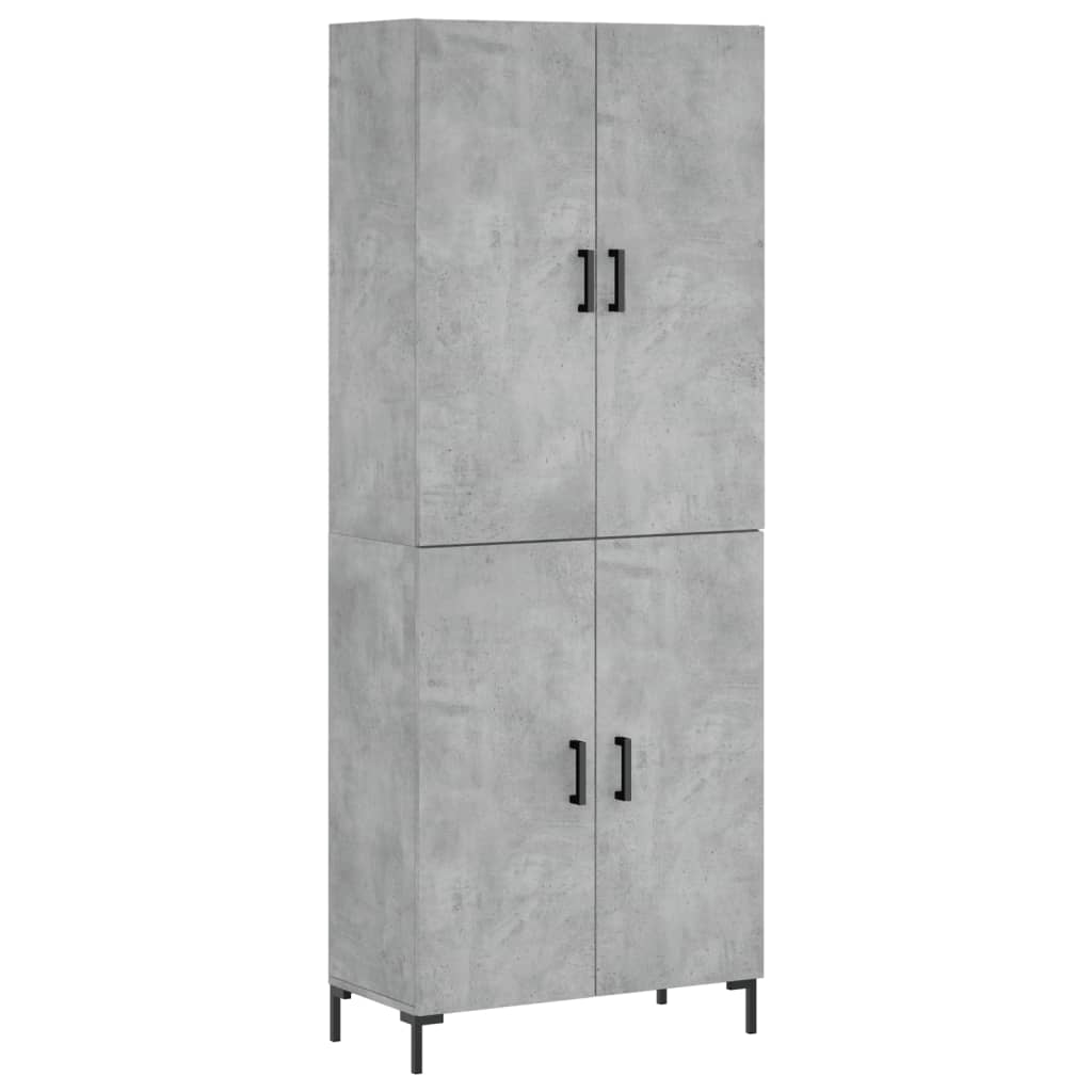 Hoge Kast 69,5X34X180 Cm Bewerkt Hout Betongrijs