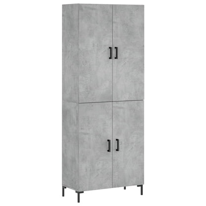 Hoge Kast 69,5X34X180 Cm Bewerkt Hout Betongrijs