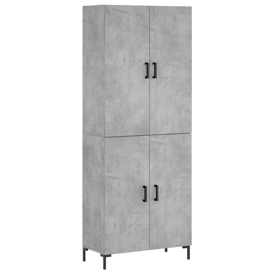 Hoge Kast 69,5X34X180 Cm Bewerkt Hout Betongrijs