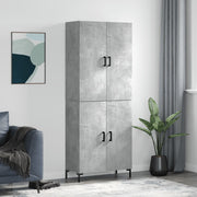 Hoge kast 69,5x34x180 cm bewerkt hout betongrijs