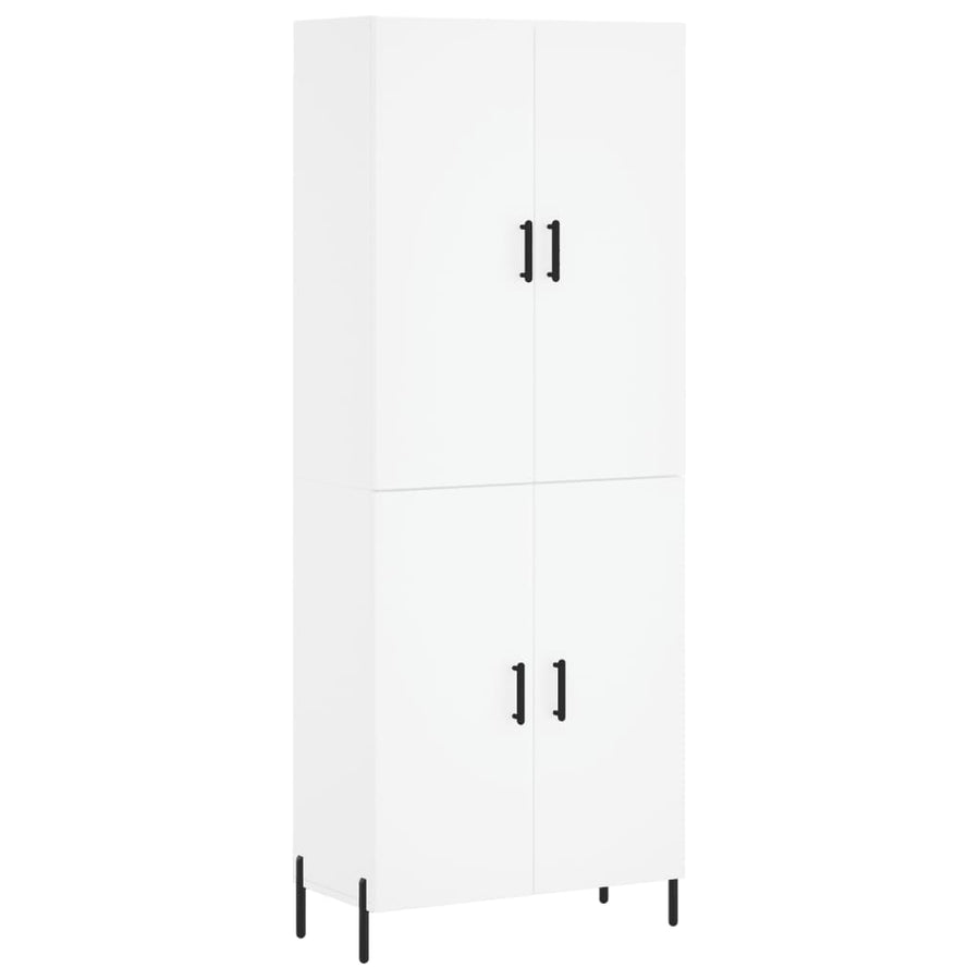 Hoge kast 69,5x34x180 cm bewerkt hout wit
