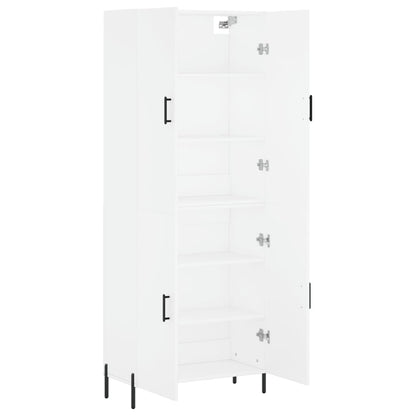 Hoge kast 69,5x34x180 cm bewerkt hout wit