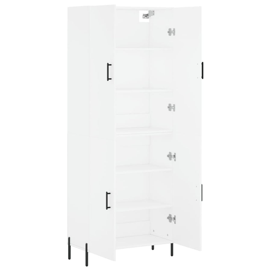 Hoge kast 69,5x34x180 cm bewerkt hout wit