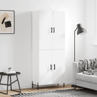 Tall cabinet 69.5x34x180 cm engineered wood white