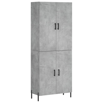 Hoge kast 69,5x34x180 cm bewerkt hout betongrijs