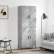 Tall cabinet 69.5x34x180 cm treated wood concrete grey