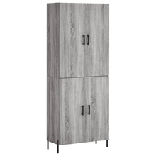 Hoge Kast 69,5X34X180 Cm Bewerkt Hout Eikenkleurig Grijs sonoma