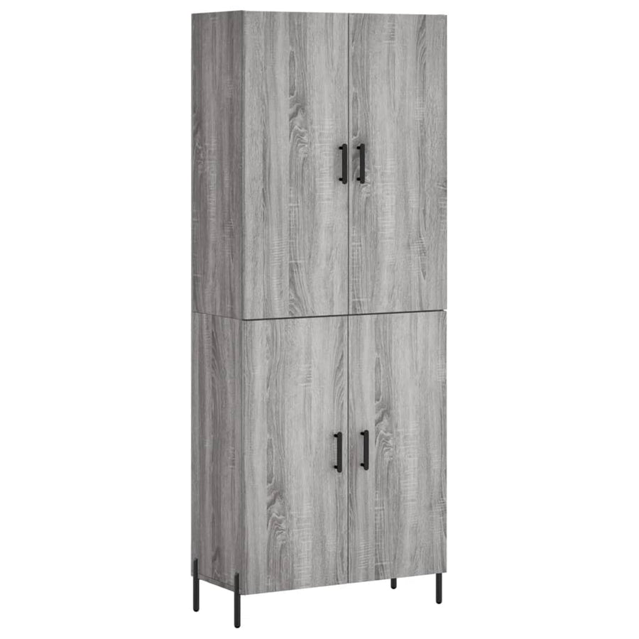 Hoge Kast 69,5X34X180 Cm Bewerkt Hout Eikenkleurig Grijs sonoma