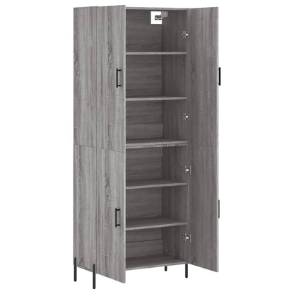 Hoge Kast 69,5X34X180 Cm Bewerkt Hout Eikenkleurig Grijs sonoma