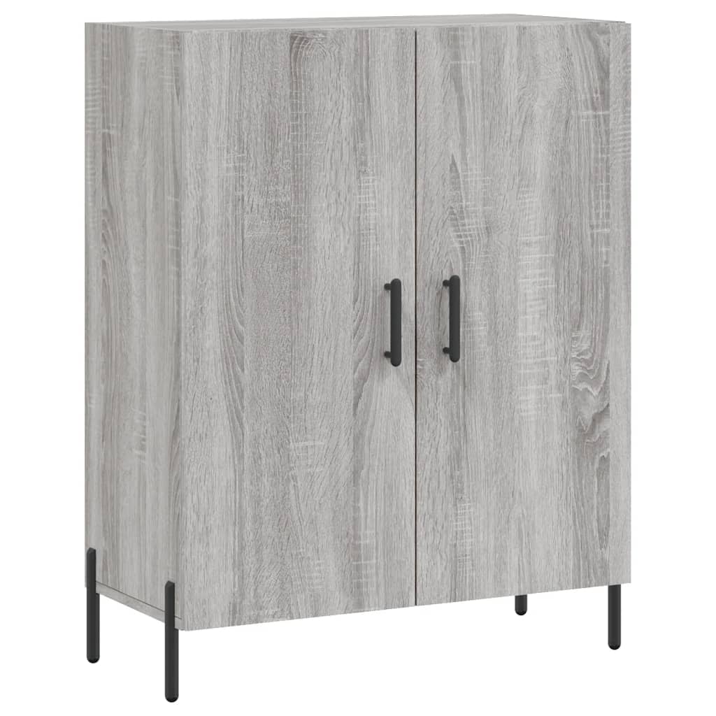 Hoge Kast 69,5X34X180 Cm Bewerkt Hout Eikenkleurig Grijs sonoma
