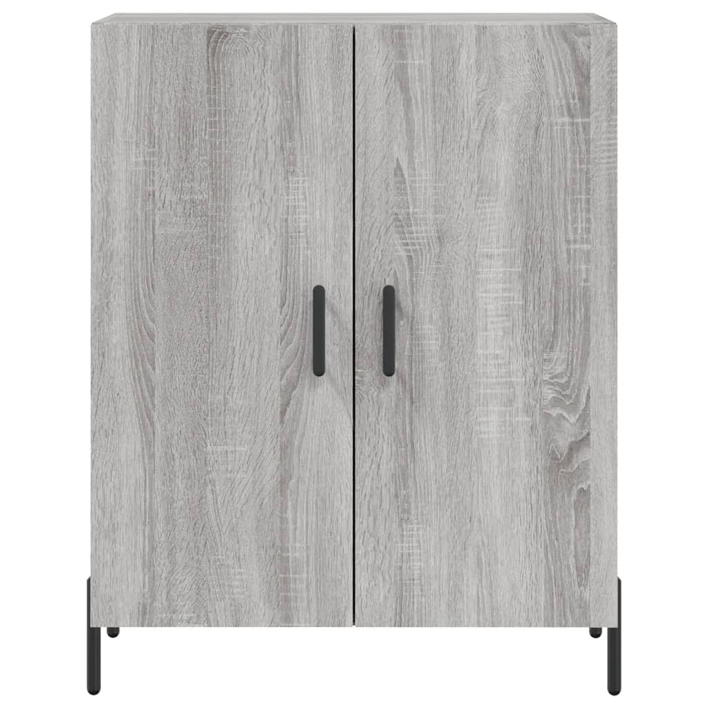 Hoge Kast 69,5X34X180 Cm Bewerkt Hout Eikenkleurig Grijs sonoma