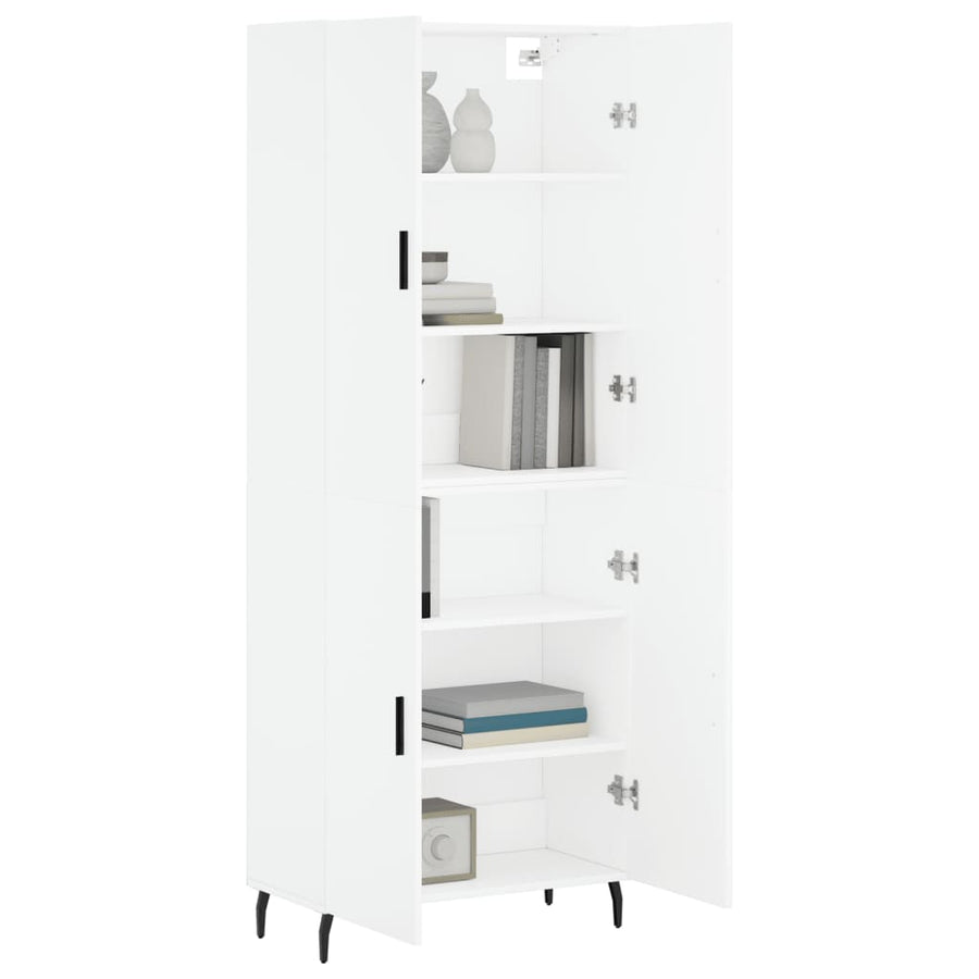 Hoge Kast 69,5X34X180 Cm Bewerkt Hout Wit