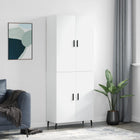 Tall cabinet 69.5x34x180 cm distressed wood white