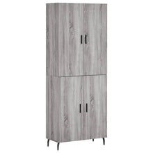 Hoge Kast 69,5X34X180 Cm Bewerkt Hout Eikenkleurig Grijs sonoma