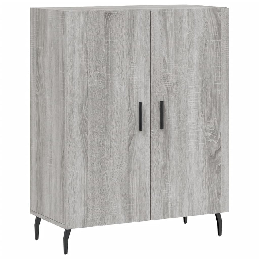 Hoge Kast 69,5X34X180 Cm Bewerkt Hout Eikenkleurig Grijs sonoma