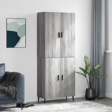 Hoge Kast 69,5X34X180 Cm Bewerkt Hout Eikenkleurig Grijs sonoma