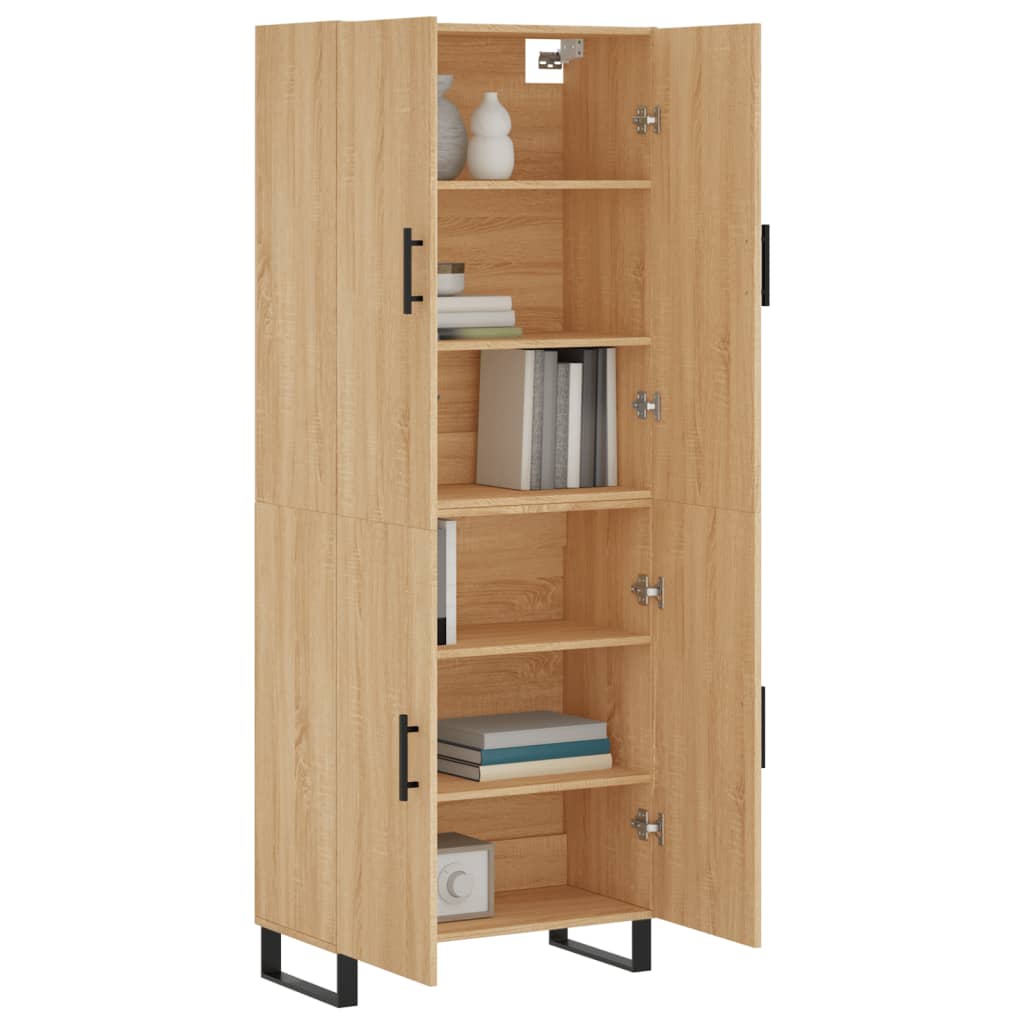 Hoge kast 69,5x34x180 cm bewerkt hout sonoma eikenkleurig