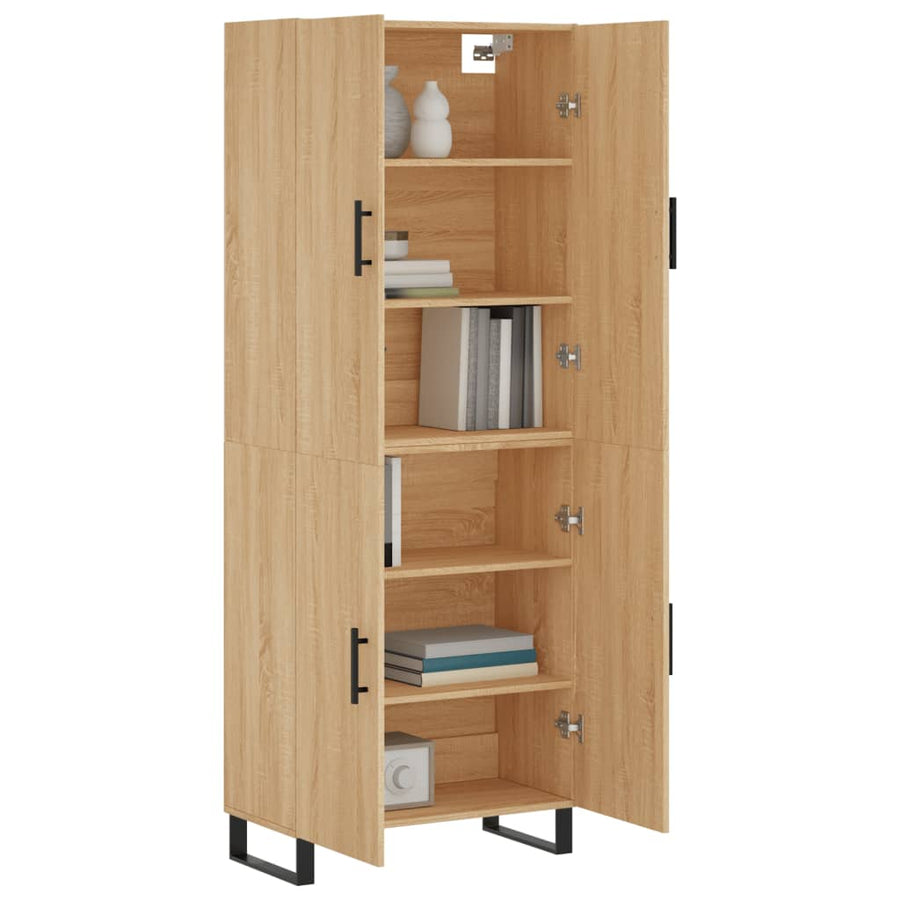 Hoge kast 69,5x34x180 cm bewerkt hout sonoma eikenkleurig
