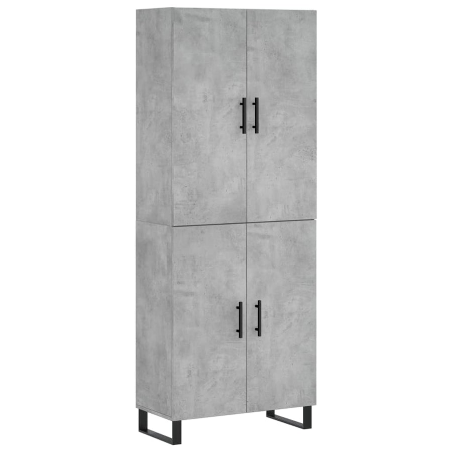 Hoge Kast 69,5X34X180 Cm Bewerkt Hout Betongrijs