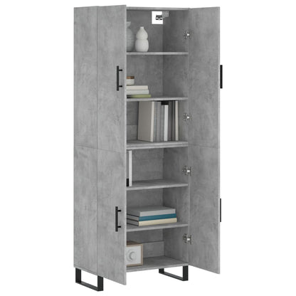 Hoge Kast 69,5X34X180 Cm Bewerkt Hout Betongrijs