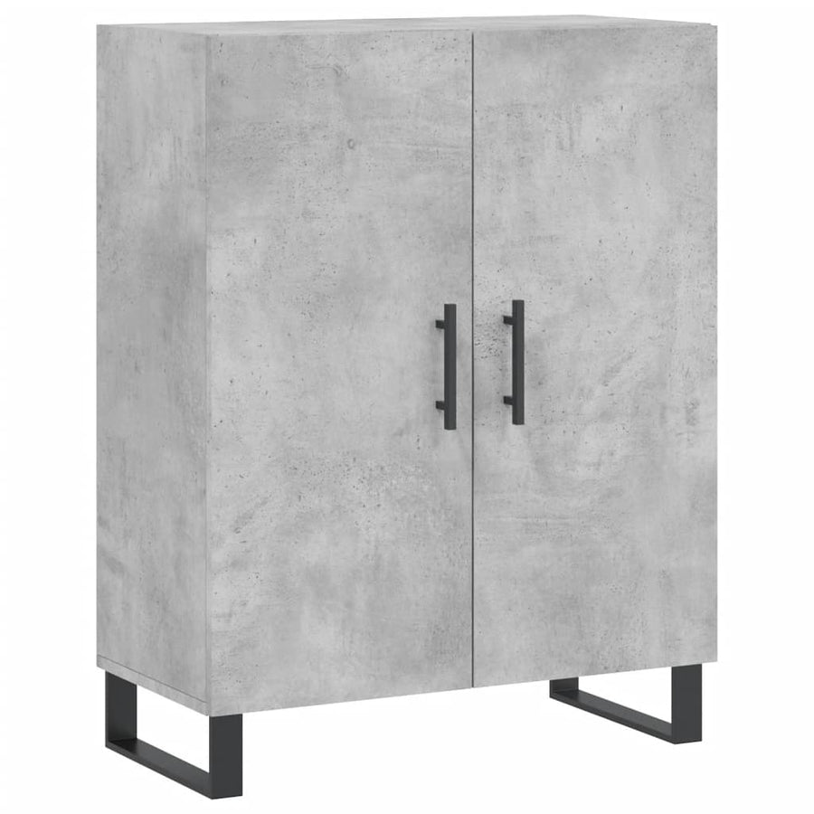 Hoge Kast 69,5X34X180 Cm Bewerkt Hout Betongrijs
