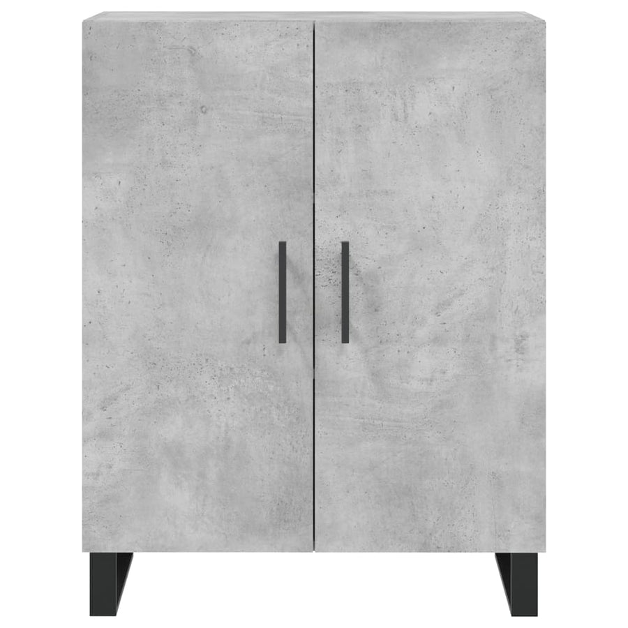 Hoge Kast 69,5X34X180 Cm Bewerkt Hout Betongrijs