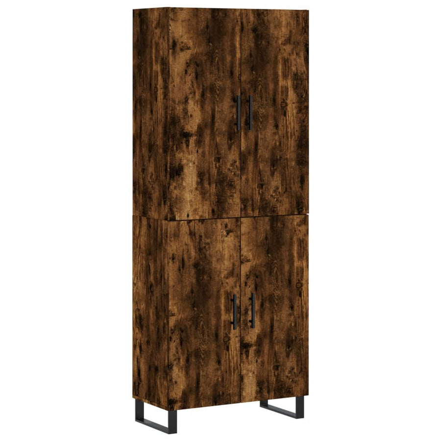 Hoge Kast 69,5X34X180 Cm Bewerkt Hout Gerookt Eikenkleurig