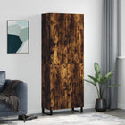 Hoge kast 69,5x34x180 cm bewerkt hout gerookt eiken