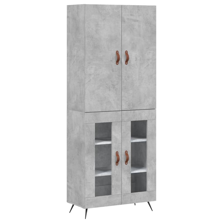 Hoge Kast 69,5X34X180 Cm Bewerkt Hout Betongrijs
