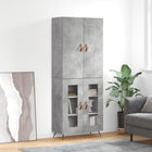 Hoge kast 69,5x34x180 cm bewerkt hout betongrijs