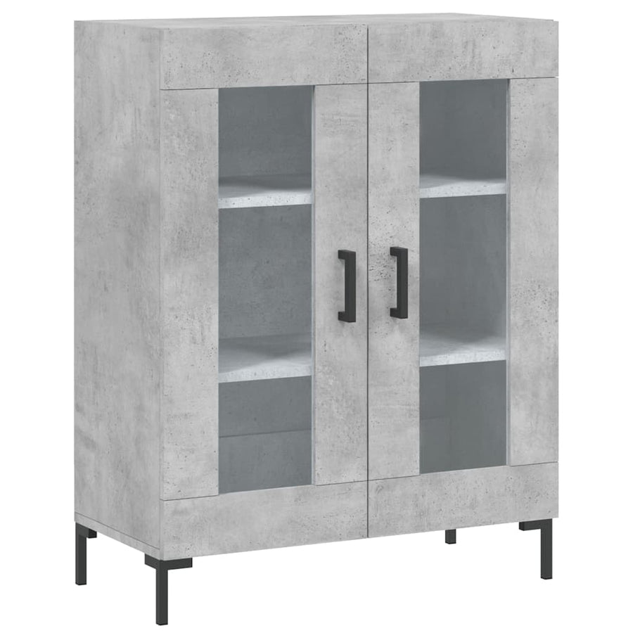 Hoge Kast 69,5X34X180 Cm Bewerkt Hout Betongrijs