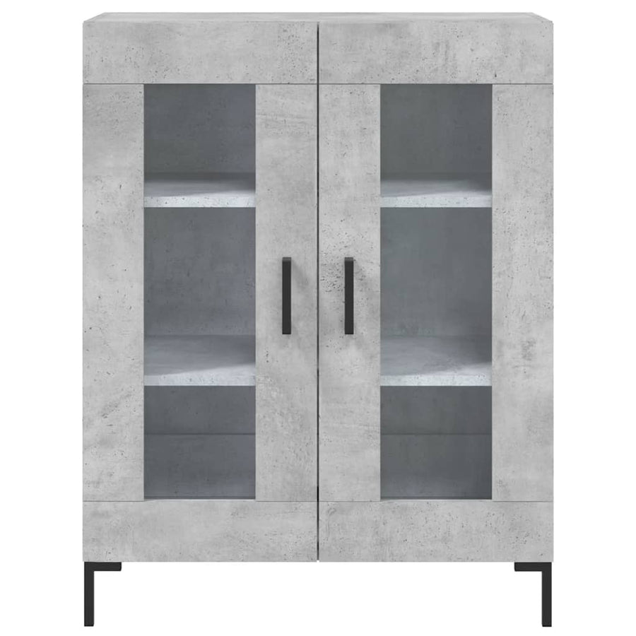 Hoge Kast 69,5X34X180 Cm Bewerkt Hout Betongrijs