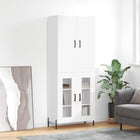 Hoge kast 69,5x34x180 cm bewerkt hout wit